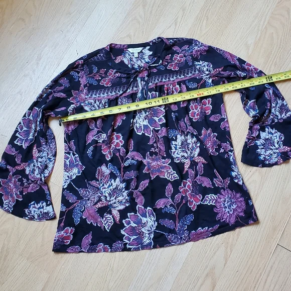 Lucky Brand Woman's Long Sleeve Floral Blouse Size S. - Picture 4 of 6